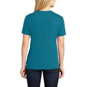 Vet Ladies Big Size Core Cotton V neck T-Shirt - Teal XS