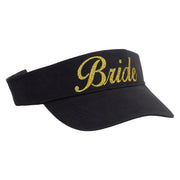 Bride Gold Heat Transfer Brushed Cotton Sunvisor - Black OSFM