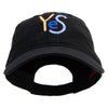 Colorful Yes Logo Embroidered Garment Washed Cotton Twill Cap - Black OSFM