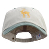 Chirstmas Golden Deer Embroidered Pigment Dyed Wash Cap - Beige-Green OSFM