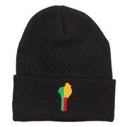 Benin Flag Map Embroidered Long Beanie