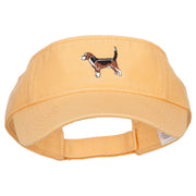 Beagle Dog Embroidered Pro Style Cotton Washed Visor