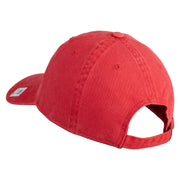 4th Marine Division Veteran Embroidered Washed Solid Pigment Dyed Cotton Twill Brass Buckle Cap - Red OSFM