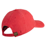 4th Marine Division Veteran Embroidered Washed Solid Pigment Dyed Cotton Twill Brass Buckle Cap - Red OSFM