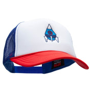 Space Rocket Embroidered Foam Panel Mesh Snapback