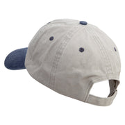 US Space Rocket Force Embroidered Pigment Dyed Wash Cap - Beige-Navy OSFM