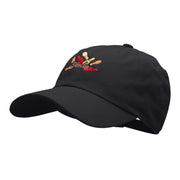 Striking Bowling Pins Embroidered Unstructured Cotton Twill Washed Cap - Black OSFM