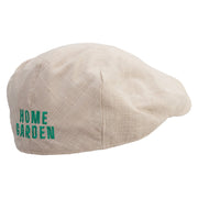 Home Garden Embroidered Men's Linen Ivy Cap - Khaki S-M