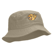 Ok Emoji Embroidered Bucket Hat - Natural OSFM