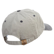 Chirstmas Golden Deer Embroidered Pigment Dyed Wash Cap - Beige-Black OSFM