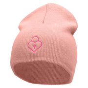 Lock Of Love Embroidered 8 Inch Short Beanie Made in USA