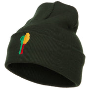 Benin Flag Map Embroidered Long Beanie