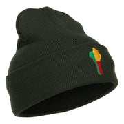 Benin Flag Map Embroidered Long Beanie