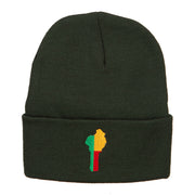 Benin Flag Map Embroidered Long Beanie