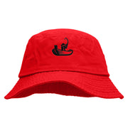 Fishing on Boat Unisex Multipurpose Crushable Cotton Twill Bucket Hat - Red