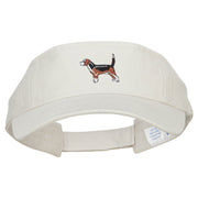 Beagle Dog Embroidered Pro Style Cotton Washed Visor