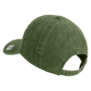 4th Marine Division Veteran Embroidered Washed Solid Pigment Dyed Cotton Twill Brass Buckle Cap - Olive OSFM