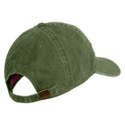 4th Marine Division Veteran Embroidered Washed Solid Pigment Dyed Cotton Twill Brass Buckle Cap - Olive OSFM