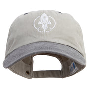 US Space Rocket Force Embroidered Pigment Dyed Wash Cap - Beige-Black OSFM