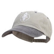 US Space Rocket Force Embroidered Pigment Dyed Wash Cap - Beige-Black OSFM