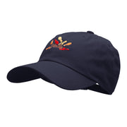 Striking Bowling Pins Embroidered Unstructured Cotton Twill Washed Cap - Navy OSFM