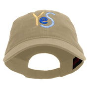 Colorful Yes Logo Embroidered Garment Washed Cotton Twill Cap - Khaki OSFM