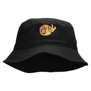 Ok Emoji Embroidered Bucket Hat - Black OSFM