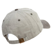 Chirstmas Golden Deer Embroidered Pigment Dyed Wash Cap - Beige-Brown OSFM