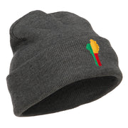 Benin Flag Map Embroidered Long Beanie