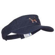 Beagle Dog Embroidered Pro Style Cotton Washed Visor