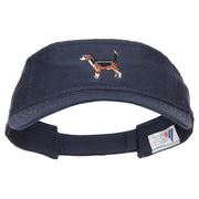 Beagle Dog Embroidered Pro Style Cotton Washed Visor