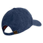 4th Marine Division Veteran Embroidered Washed Solid Pigment Dyed Cotton Twill Brass Buckle Cap - Navy OSFM