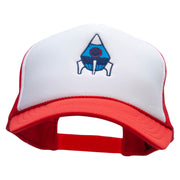 Space Rocket Embroidered Foam Panel Mesh Snapback