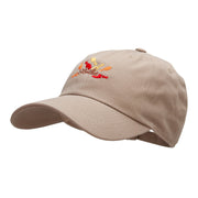 Striking Bowling Pins Embroidered Unstructured Cotton Twill Washed Cap - Khaki OSFM