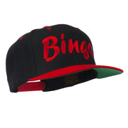 Bingo Embroidered Flat Bill Cap