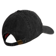 4th Marine Division Veteran Embroidered Washed Solid Pigment Dyed Cotton Twill Brass Buckle Cap - Black OSFM