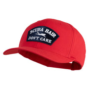 Scuba Hair Don't Care Patched Retro Cotton Blend Snapback Cap - Red OSFM