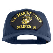 U.S. Marine Corps Semper Fi Black Patched Solid Cotton Twill Mesh Prostyle Cap - Navy OSFM