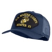 U.S. Marine Corps Semper Fi Black Patched Solid Cotton Twill Mesh Prostyle Cap - Navy OSFM