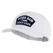 Scuba Hair Don't Care Patched Retro Cotton Blend Snapback Cap - White OSFM