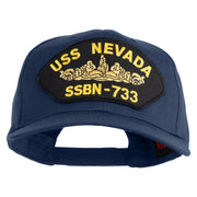 USS Nevada Submarine SSBN-733 Patched Solid Cotton Twill Pro Style Cap - Navy OSFM