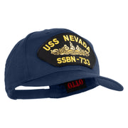 USS Nevada Submarine SSBN-733 Patched Solid Cotton Twill Pro Style Cap - Navy OSFM