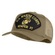 U.S. Marine Corps Semper Fi Black Patched Solid Cotton Twill Mesh Prostyle Cap - Khaki OSFM