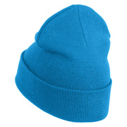 Baseball Sport Iron on Patched 12 Inch Long Knitted Beanie - Aqua OSFM