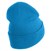Baseball Sport Iron on Patched 12 Inch Long Knitted Beanie - Aqua OSFM
