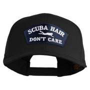 Scuba Hair Don't Care Patched Retro Cotton Blend Snapback Cap - Black OSFM