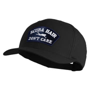 Scuba Hair Don't Care Patched Retro Cotton Blend Snapback Cap - Black OSFM