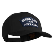Scuba Hair Don't Care Patched Retro Cotton Blend Snapback Cap - Black OSFM