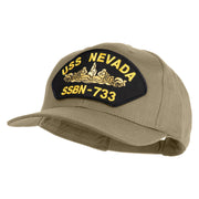 USS Nevada Submarine SSBN-733 Patched Solid Cotton Twill Pro Style Cap - Khaki OSFM