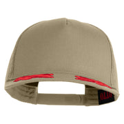Scrambled Eggs Red Patched Solid Cotton Twill 5 panel Mesh Back Cap - Khaki OSFM